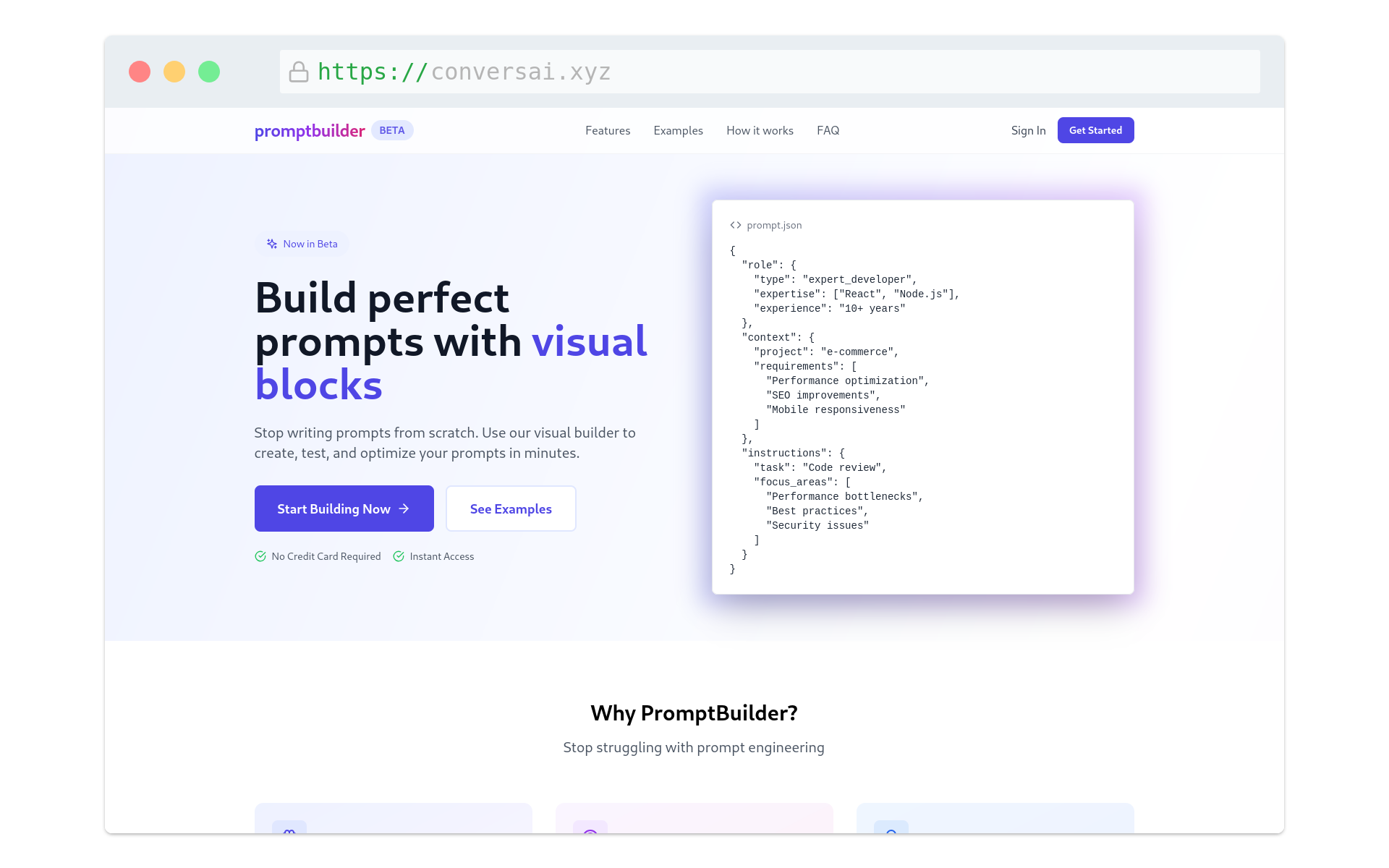 PromptBuilder Platform Interface